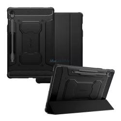   SPIGEN RUGGED ARMOR PRO tok álló (aktív FLIP, ütésállóság, TRIFOLD, asztali tartó, ceruza tartó) FEKETE Samsung Galaxy Tab S10 FE Plus WIFI (SM-X626), Galaxy Tab S10 FE Plus LTE (SM-X620)