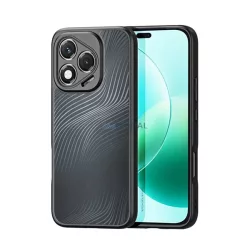   DUX DUCIS AIMO szilikon telefonvédő (ütésállóság, kameravédő, matt, hullám) FEKETE Honor 400 Lite