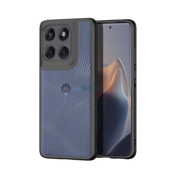 DUX DUCIS AIMO szilikon telefonvédő (ütésállóság, kameravédő, matt, hullám) FEKETE Motorola Edge 60 Fusion 5G (XT2503-4)