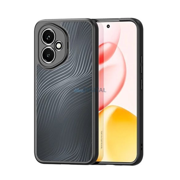 DUX DUCIS AIMO szilikon telefonvédő (ütésállóság, kameravédő, matt, hullám) FEKETE Honor 400