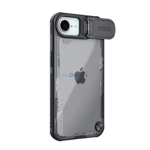 NILLKIN ICEBLADE PROP szilikon telefonvédő (ütésállóság, kameravédő, kitámasztó) FEKETE Apple iPhone 16e
