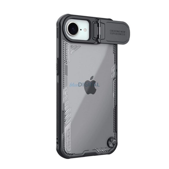 NILLKIN ICEBLADE PROP szilikon telefonvédő (ütésállóság, kameravédő, kitámasztó) FEKETE Apple iPhone 16e