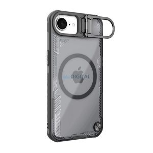 NILLKIN ICEBLADE PROP szilikon telefonvédő (ütésállóság, kitámasztó, MagSafe) FEKETE Apple iPhone 16e