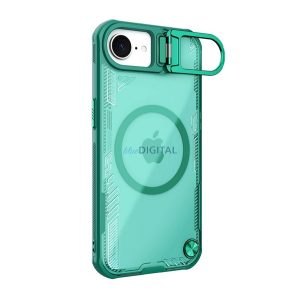 NILLKIN ICEBLADE PROP szilikon telefonvédő (ütésállóság, kitámasztó, MagSafe) SÖTÉTZÖLD Apple iPhone 16e