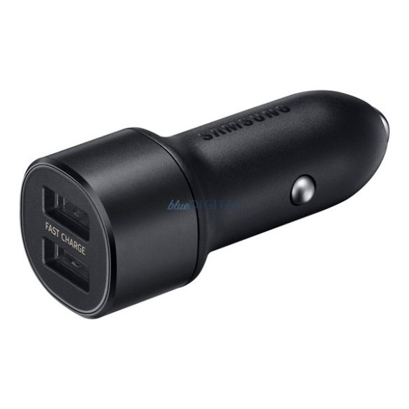 SAMSUNG autós töltő 2 USB aljzat (15W, gyorstöltő) FEKETE