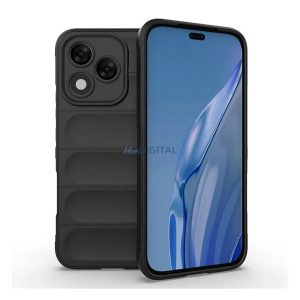Szilikon telefonvédő (ütésállóság, kameravédő, 3D) FEKETE Honor 400 Lite
