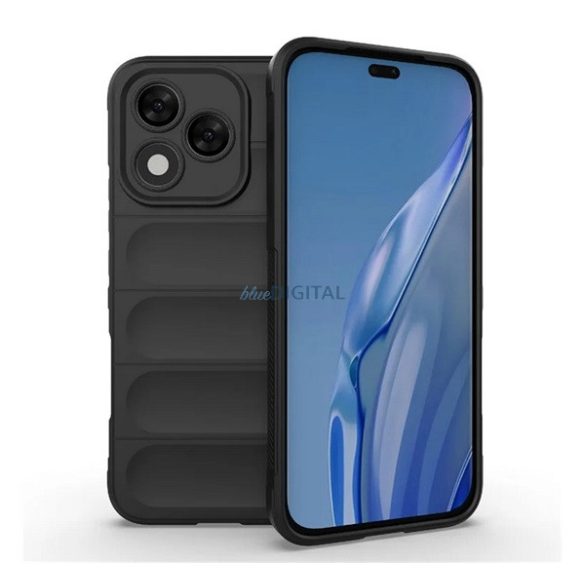 Szilikon telefonvédő (ütésállóság, kameravédő, 3D) FEKETE Honor 400 Lite