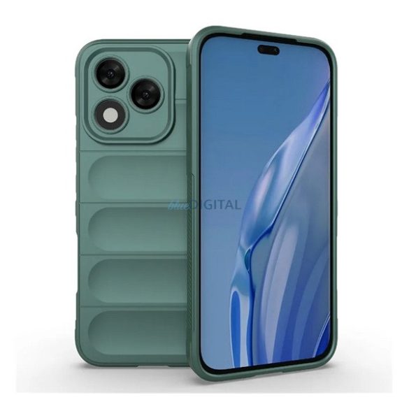 Szilikon telefonvédő (ütésállóság, kameravédő, 3D) SÖTÉTZÖLD Honor 400 Lite