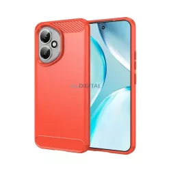   Szilikon telefonvédő (ütésállóság, légpárnás sarok, szálcsiszolt, karbon minta) PIROS Honor 400
