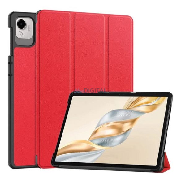 Tok álló, bőr hatású (aktív FLIP, oldalra nyíló, TRIFOLD, asztali tartó) PIROS Honor Pad X9a