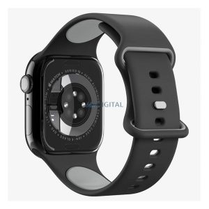 SPIGEN NANO POP pótszíj (egyedi méret, kicsi, matt, szilikon) FEKETE Apple Watch Series 5 40mm, Watch Series 4 40mm, Watch Series 3 38mm