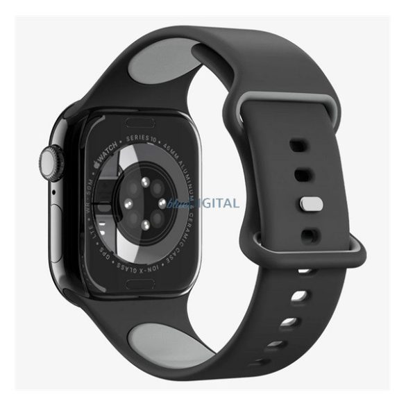 SPIGEN NANO POP pótszíj (egyedi méret, kicsi, matt, szilikon) FEKETE Apple Watch Series 5 40mm, Watch Series 4 40mm, Watch Series 3 38mm