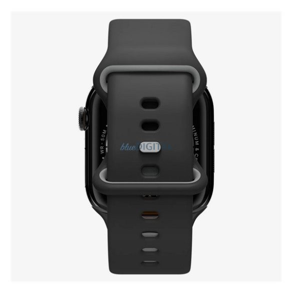 SPIGEN NANO POP pótszíj (egyedi méret, nagy, matt, szilikon) FEKETE Apple Watch Series 5 44mm, Watch Series 4 44mm, Watch Series 3 42mm