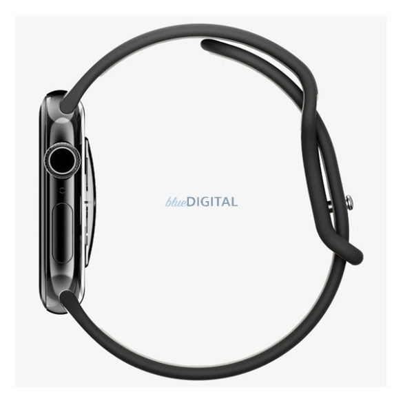SPIGEN NANO POP pótszíj (egyedi méret, nagy, matt, szilikon) FEKETE Apple Watch Series 5 44mm, Watch Series 4 44mm, Watch Series 3 42mm