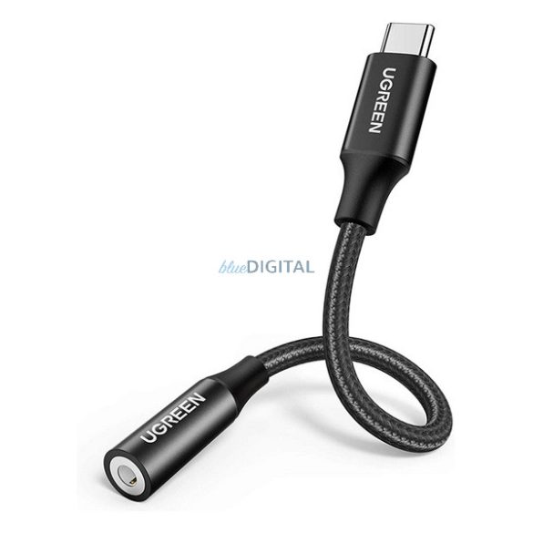 UGREEN AV142 audió adapter kábel (3.5mm jack aljzat - Type-C, 10cm) FEKETE