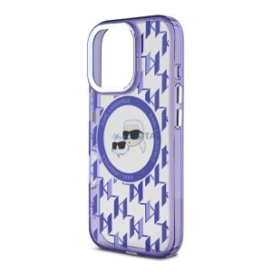 KARL LAGERFELD IML MONOGRAM K&CH HEADS MAGSAFE szilikon telefonvédő (ütésállóság, kameravédő, MagSafe) LILA Apple iPhone 16 Pro Max