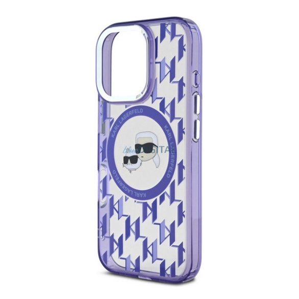 KARL LAGERFELD IML MONOGRAM K&CH HEADS MAGSAFE szilikon telefonvédő (ütésállóság, kameravédő, MagSafe) LILA Apple iPhone 16 Pro Max