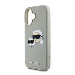   KARL LAGERFELD 3D RUBBER DOUBLE HEADS szilikon telefonvédő (ütésállóság, 3D) BÉZS Apple iPhone 16