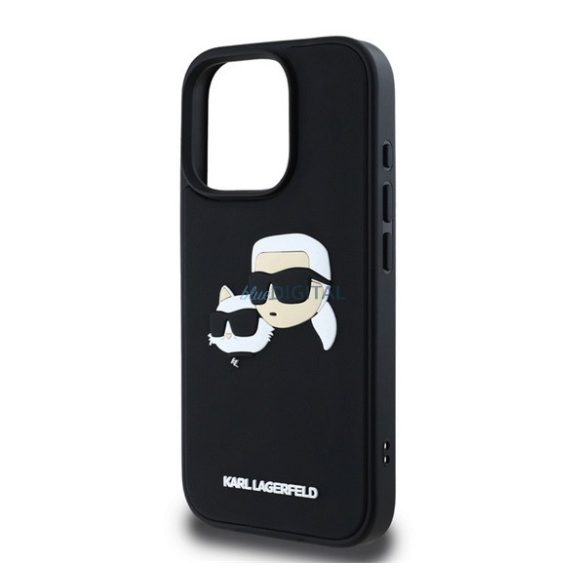 KARL LAGERFELD 3D RUBBER DOUBLE HEADS szilikon telefonvédő (ütésállóság, 3D) FEKETE Apple iPhone 16 Pro