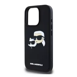   KARL LAGERFELD 3D RUBBER DOUBLE HEADS szilikon telefonvédő (ütésállóság, 3D) FEKETE Apple iPhone 16 Pro Max
