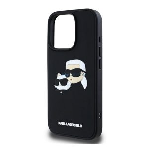 KARL LAGERFELD 3D RUBBER DOUBLE HEADS szilikon telefonvédő (ütésállóság, 3D) FEKETE Apple iPhone 16 Pro Max