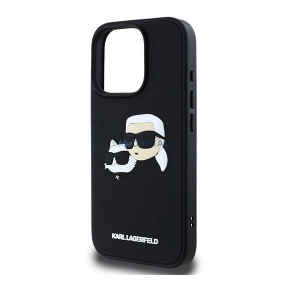 KARL LAGERFELD 3D RUBBER DOUBLE HEADS szilikon telefonvédő (ütésállóság, 3D) FEKETE Apple iPhone 16 Pro Max