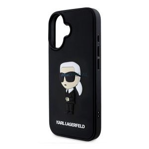 KARL LAGERFELD 3D RUBBER IKONIK szilikon telefonvédő (ütésállóság, 3D) FEKETE Apple iPhone 16