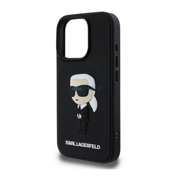 KARL LAGERFELD 3D RUBBER IKONIK szilikon telefonvédő (ütésállóság, 3D) FEKETE Apple iPhone 16 Pro