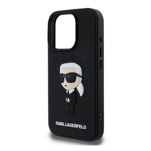 KARL LAGERFELD 3D RUBBER IKONIK szilikon telefonvédő (ütésállóság, 3D) FEKETE Apple iPhone 16 Pro Max