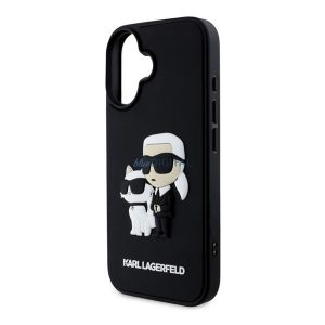 KARL LAGERFELD 3D RUBBER KARL AND CHOUPETTE szilikon telefonvédő (ütésállóság, 3D) FEKETE Apple iPhone 16