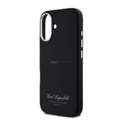   KARL LAGERFELD GRAINED PU HOTEL RSG szilikon telefonvédő (ütésállóság, bőr hatású hátlap) FEKETE Apple iPhone 16