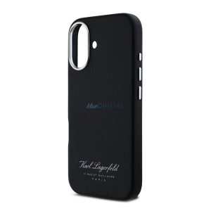 KARL LAGERFELD GRAINED PU HOTEL RSG szilikon telefonvédő (ütésállóság, bőr hatású hátlap) FEKETE Apple iPhone 16