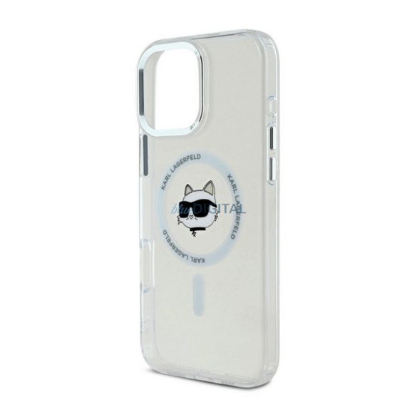 KARL LAGERFELD IML CHOUPETTE HEAD METAL FRAME MAGSAFE szilikon telefonvédő (ütésállóság, kameravédő, MagSafe) ÁTLÁTSZÓ Apple iPhone 16 Pro Max