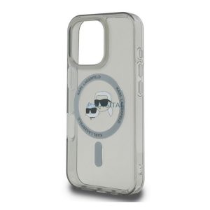 KARL LAGERFELD IML K&CH HEADS METAL FRAME MAGSAFE szilikon telefonvédő (ütésállóság, kameravédő, MagSafe) FEKETE Apple iPhone 16 Pro