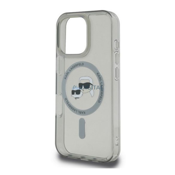 KARL LAGERFELD IML K&CH HEADS METAL FRAME MAGSAFE szilikon telefonvédő (ütésállóság, kameravédő, MagSafe) FEKETE Apple iPhone 16 Pro