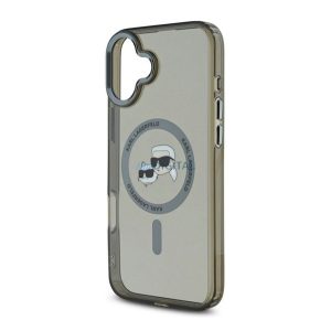 KARL LAGERFELD IML K&CH HEADS METAL FRAME MAGSAFE szilikon telefonvédő (ütésállóság, kameravédő, MagSafe) FEKETE Apple iPhone 16