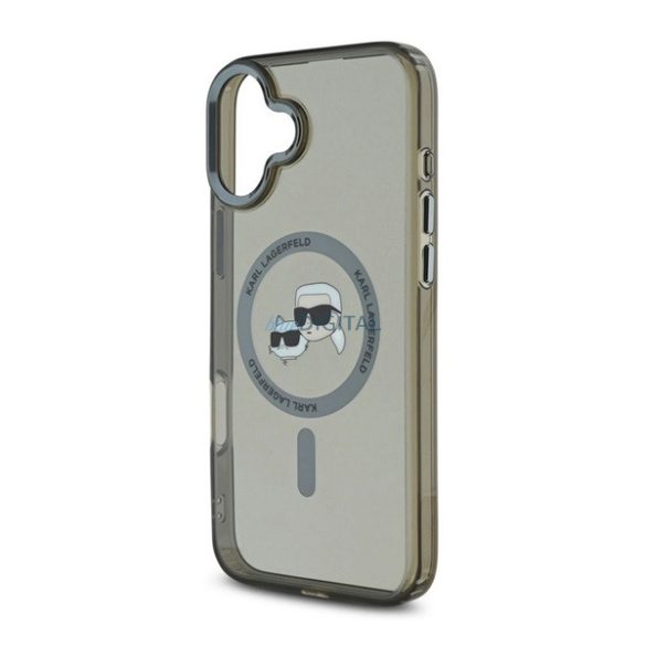 KARL LAGERFELD IML K&CH HEADS METAL FRAME MAGSAFE szilikon telefonvédő (ütésállóság, kameravédő, MagSafe) FEKETE Apple iPhone 16