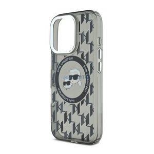 KARL LAGERFELD IML MONOGRAM K&CH HEADS MAGSAFE szilikon telefonvédő (ütésállóság, kameravédő, MagSafe) FEKETE Apple iPhone 16 Pro Max