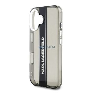 KARL LAGERFELD IML STRIPE LOGO szilikon telefonvédő (ütésállóság, kameravédő) FEKETE Apple iPhone 16
