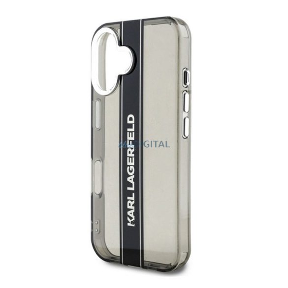 KARL LAGERFELD IML STRIPE LOGO szilikon telefonvédő (ütésállóság, kameravédő) FEKETE Apple iPhone 16