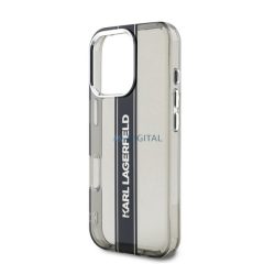   KARL LAGERFELD IML STRIPE LOGO szilikon telefonvédő (ütésállóság, kameravédő) FEKETE Apple iPhone 16 Pro