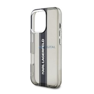 KARL LAGERFELD IML STRIPE LOGO szilikon telefonvédő (ütésállóság, kameravédő) FEKETE Apple iPhone 16 Pro