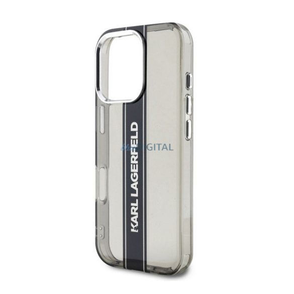 KARL LAGERFELD IML STRIPE LOGO szilikon telefonvédő (ütésállóság, kameravédő) FEKETE Apple iPhone 16 Pro