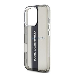 KARL LAGERFELD IML STRIPE LOGO szilikon telefonvédő (ütésállóság, kameravédő) FEKETE Apple iPhone 16 Pro Max