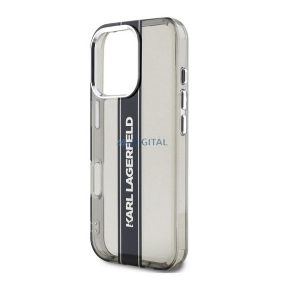 KARL LAGERFELD IML STRIPE LOGO szilikon telefonvédő (ütésállóság, kameravédő) FEKETE Apple iPhone 16 Pro Max