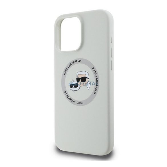 KARL LAGERFELD LIQUID SILICONE K&CH HEADS MAGSAFE szilikon telefonvédő (ütésállóság, MagSafe) BÉZS Apple iPhone 16 Pro