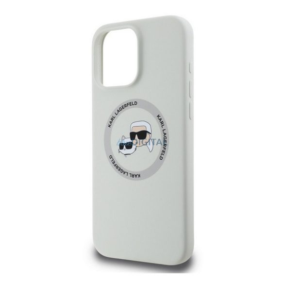 KARL LAGERFELD LIQUID SILICONE K&CH HEADS MAGSAFE szilikon telefonvédő (ütésállóság, MagSafe) BÉZS Apple iPhone 16 Pro Max