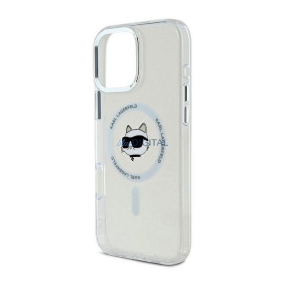 KARL LAGERFELD IML CHOUPETTE HEAD METAL FRAME MAGSAFE szilikon telefonvédő (ütésállóság, kameravédő, MagSafe) ÁTLÁTSZÓ Apple iPhone 16 Pro