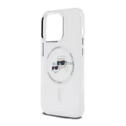   KARL LAGERFELD IML K&CH HEADS METAL FRAME MAGSAFE szilikon telefonvédő (ütésállóság, kameravédő, MagSafe) ÁTLÁTSZÓ Apple iPhone 15 Pro