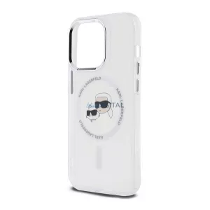 KARL LAGERFELD IML K&CH HEADS METAL FRAME MAGSAFE szilikon telefonvédő (ütésállóság, kameravédő, MagSafe) ÁTLÁTSZÓ Apple iPhone 15 Pro